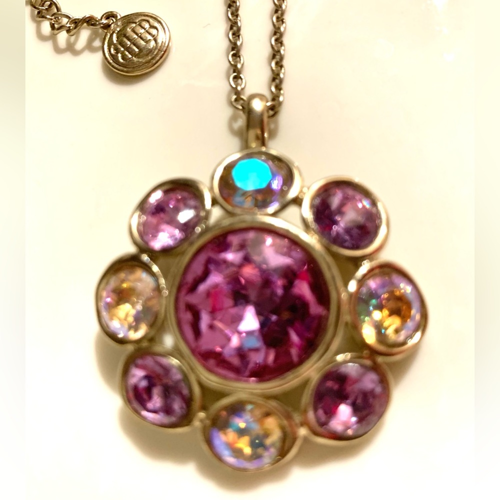 Dana Buchman Silver and Purple Floral Necklace